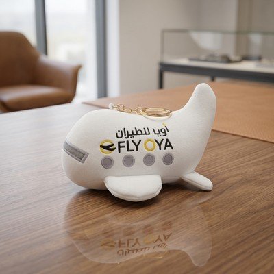 Beyaz Uçak Peluş Anahtarlık