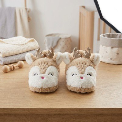Geyik Figürlü Peluş Ev Terliği