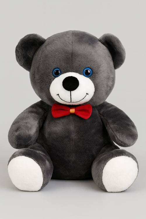 Papyonlu Gri Ayıcık Peluş